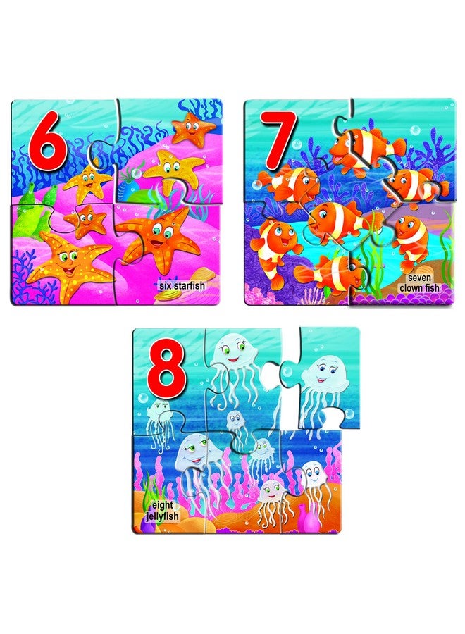Creative's Early Puzzles Number 6 to 10 | Number 1 to 5 & Water Animals Educational 2 In1 Puzzles Game |Counting & Number Jigsaw Puzzle | Water Animals Puzzle | for 3 & Up Kids - Image 2