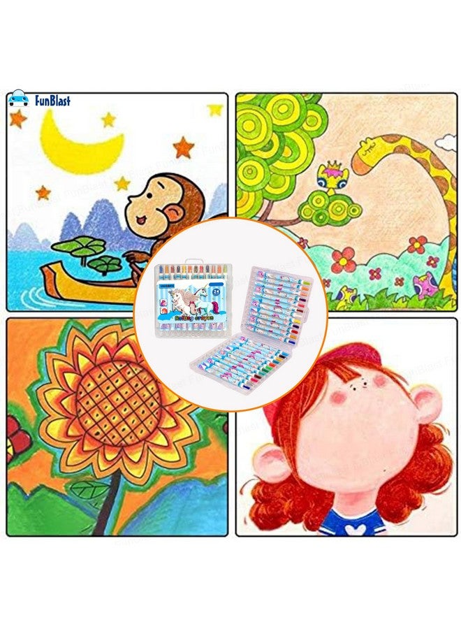 فنبلاست مجموعة أقلام تلوين يونيكورن دوارة من فن بلاست - أقلام تلوين دوارة قابلة للدوران، 24 لونًا، مجموعة أقلام تلوين للأطفال، هدايا عيد ميلاد للأطفال - متعددة الألوان - Image 4