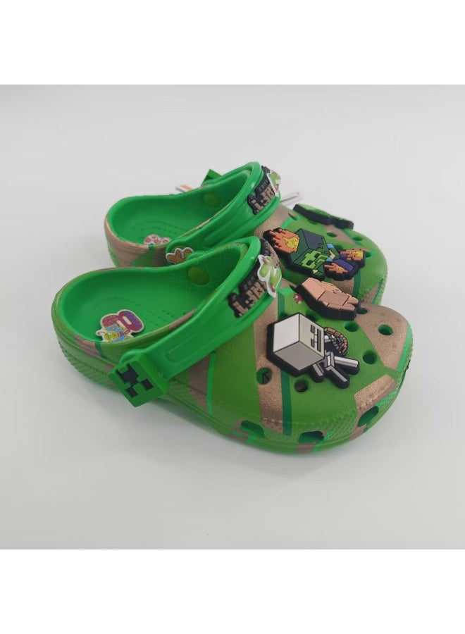 general Minecraft children's hole shoes boys and girls shoes soft-soled Baotou beach shoes casual shoes - Image 1