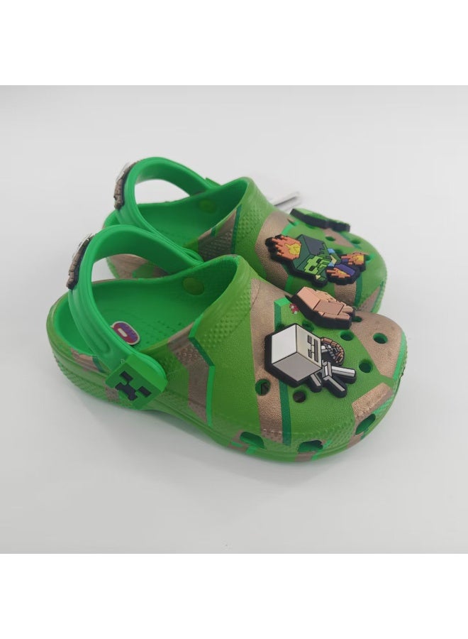 general Minecraft children's hole shoes boys and girls shoes soft-soled Baotou beach shoes casual shoes - Image 2