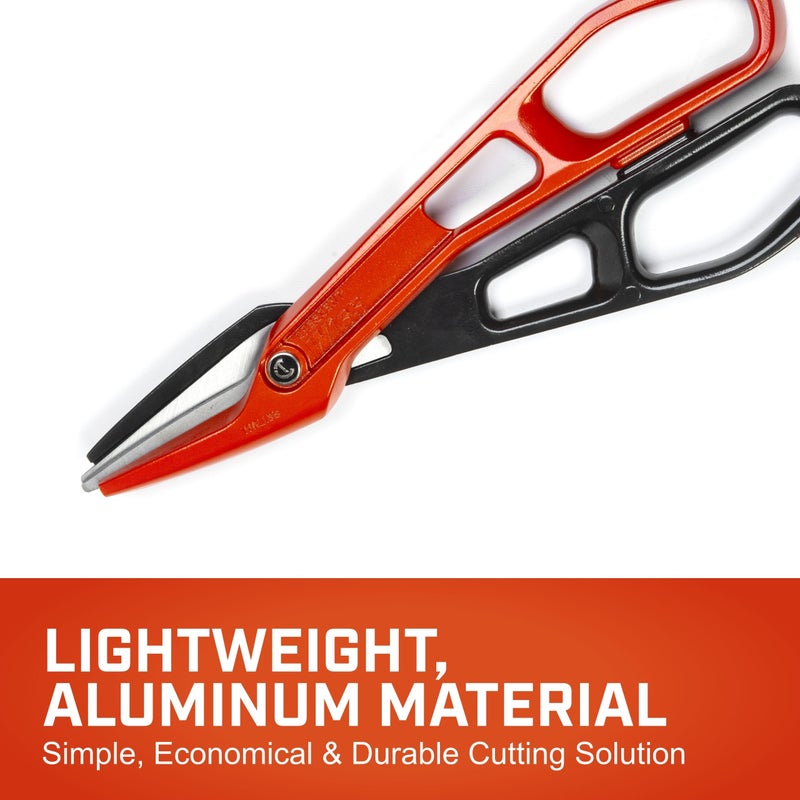 Wiss Crescent Wiss Lightweight Aluminum Tinner Snips - Durable Metal Cutter Tool with Torque Control & Adjustable Pivot Bolt - WAL13S - 12" - Image 2