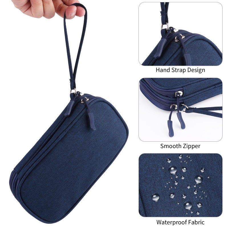 JIAKAI Travel Cable Organizer Electronics Accessories Bag for Charger, Phone, memory card,Travel Gadget Bag-Blue - Image 4