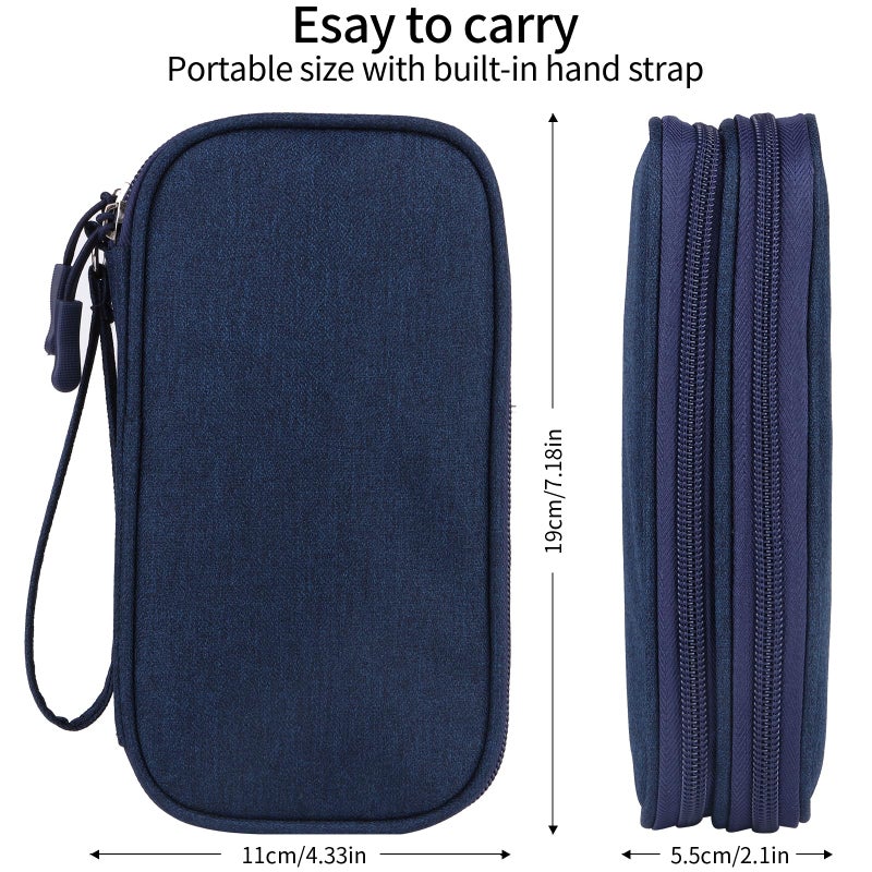 JIAKAI Travel Cable Organizer Electronics Accessories Bag for Charger, Phone, memory card,Travel Gadget Bag-Blue - Image 2
