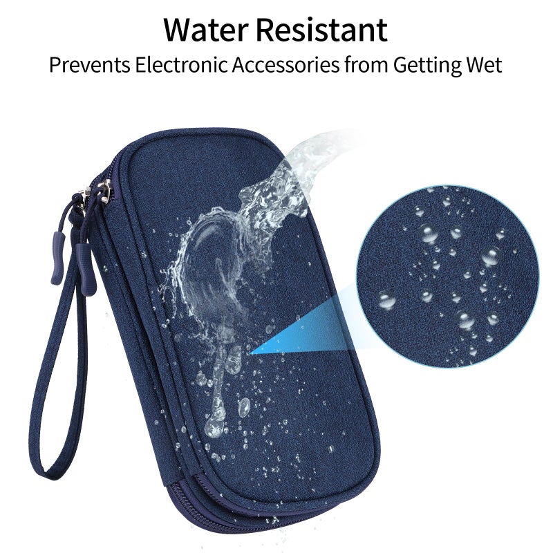 JIAKAI Travel Cable Organizer Electronics Accessories Bag for Charger, Phone, memory card,Travel Gadget Bag-Blue - Image 3