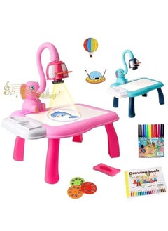 Talatar Children's Drawing Projector Table, Tracing and Drawing Projector Toy with Light and Music, Smart Drawing Board Set for Kids, Educational Drawing Toys for Boys and Girls Ages 3 and Up "Pink"  - Image 1