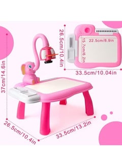 Talatar Children's Drawing Projector Table, Tracing and Drawing Projector Toy with Light and Music, Smart Drawing Board Set for Kids, Educational Drawing Toys for Boys and Girls Ages 3 and Up "Pink"  - Image 2