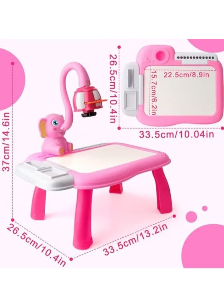 null - Talatar Children's Drawing Projector Table, Tracing and Drawing Projector Toy with Light and Music, Smart Drawing Board Set for Kids, Educational Drawing Toys for Boys and Girls Ages 3 and Up "Pink" - Image 1