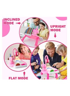 Talatar Children's Drawing Projector Table, Tracing and Drawing Projector Toy with Light and Music, Smart Drawing Board Set for Kids, Educational Drawing Toys for Boys and Girls Ages 3 and Up "Pink"  - Image 3