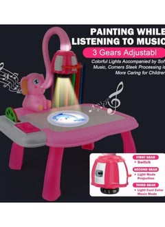 Talatar Children's Drawing Projector Table, Tracing and Drawing Projector Toy with Light and Music, Smart Drawing Board Set for Kids, Educational Drawing Toys for Boys and Girls Ages 3 and Up "Pink"  - Image 4