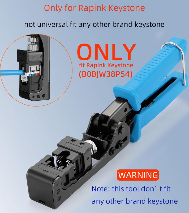 Rapink Speed Keystone Jack Tool for 90 Degree RJ45 Keystone, Ethernet Keystone Punch Down Tool for Time-saver and Effort-saver, Cat 6 Punch Down Tool Finger-hurt-free (Only for Rapink Keystone) - Image 2