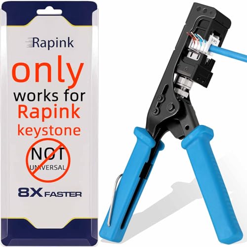 Rapink Speed Keystone Jack Tool for 90 Degree RJ45 Keystone, Ethernet Keystone Punch Down Tool for Time-saver and Effort-saver, Cat 6 Punch Down Tool Finger-hurt-free (Only for Rapink Keystone) - Image 1