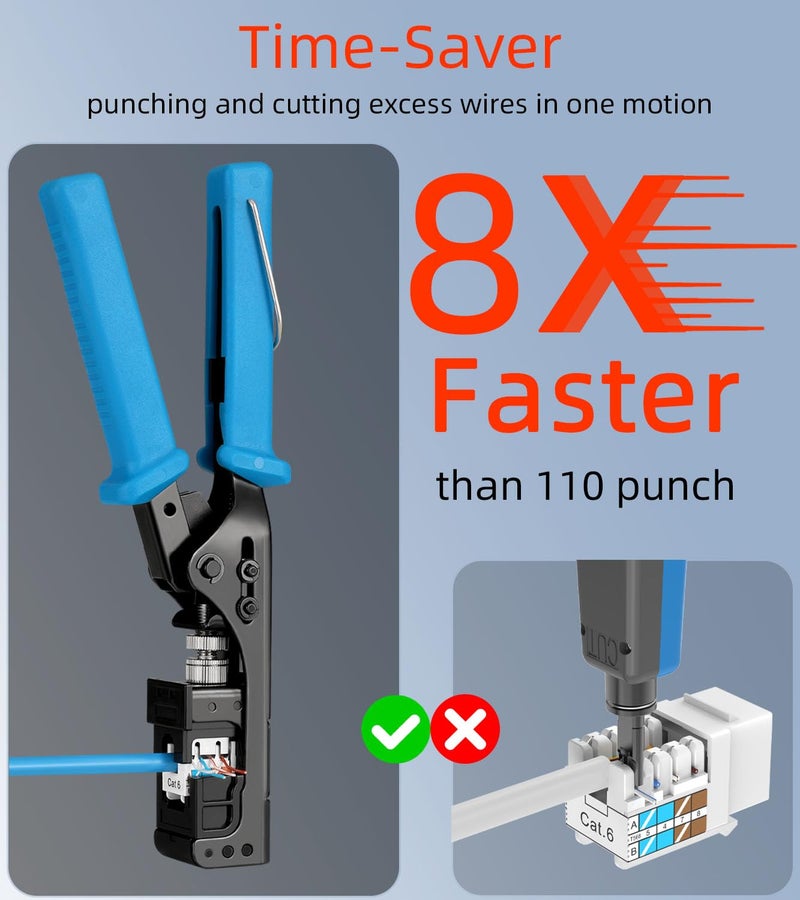 Rapink Speed Keystone Jack Tool for 90 Degree RJ45 Keystone, Ethernet Keystone Punch Down Tool for Time-saver and Effort-saver, Cat 6 Punch Down Tool Finger-hurt-free (Only for Rapink Keystone) - Image 3