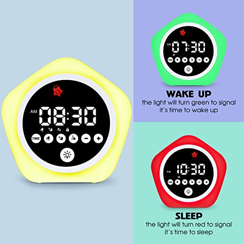 ANNNGUL Kids Alarm Clock, Ok to Wake Clock with Green Light Red Light, Toddler Sleep Training Clock for Children - Image 2