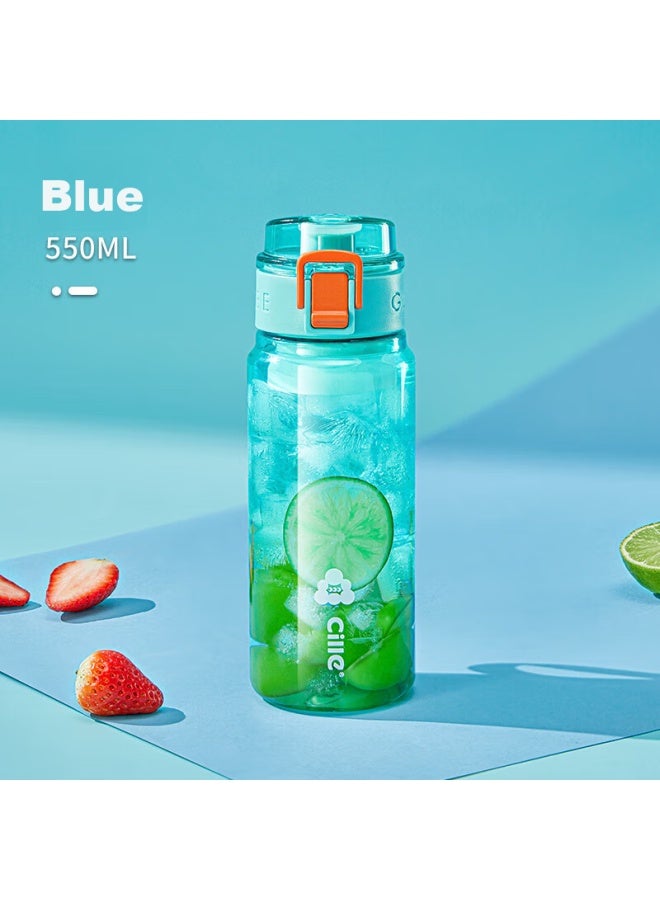cille Xile Large Capacity Plastic Cup, Tritan Sports Water Bottle, For Men And Women Students, Outdoor Cup With Filter, Dika Blue, 550ml - Image 5