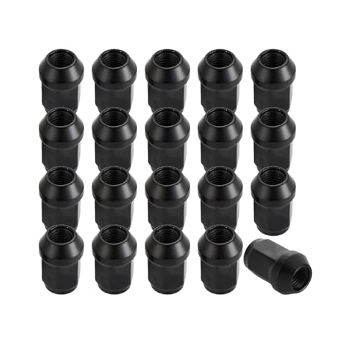 HZEL M12x15 Car Bulge Acorn Lug Nuts 20PCS Carbon Steel Closed End Automotive Lug Nut Vehicle Wheel Nut Replacement Accessories Compatible with Lacrosse Equinox Impala Black - Image 1