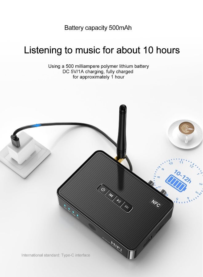Bluetooth 5.1 Receiver Adapter for Home Stereo, Low Latency HD Music, Supports Optical and AUX 3.5mm for Speakers, Wired Speakers, Home Music Streaming Systems - Image 5