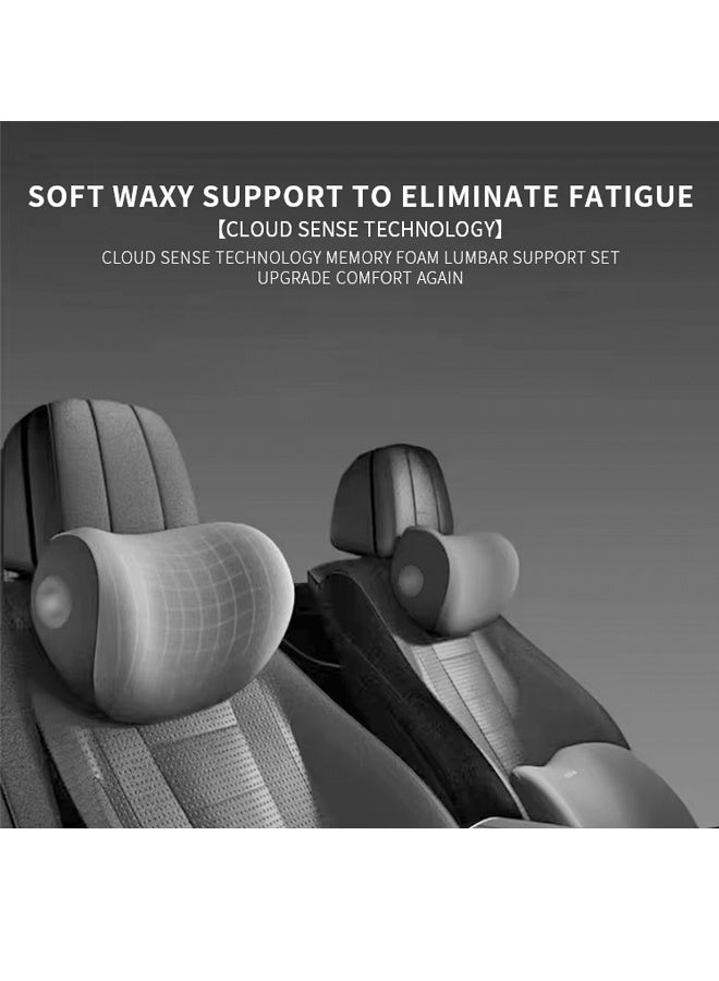 Car Seat Neck Pillow Ergonomics Durable Neck Pillow Car Neck Support Relieve Neck Pain Adjustable Comfortable Good Breathability Anti Static Technology Fabric Driving Headrest Pillow Car Seat Neck Pillows, for Long Sitting Sciatica Pain Relief Improve Posture Black - Image 3