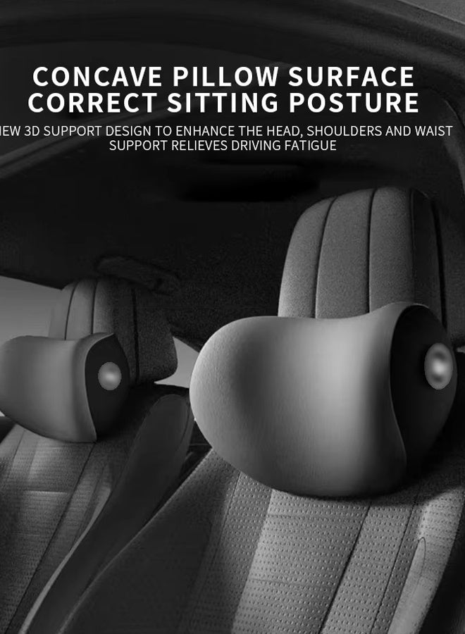 Car Seat Neck Pillow Ergonomics Durable Neck Pillow Car Neck Support Relieve Neck Pain Adjustable Comfortable Good Breathability Anti Static Technology Fabric Driving Headrest Pillow Car Seat Neck Pillows, for Long Sitting Sciatica Pain Relief Improve Posture Black - Image 4