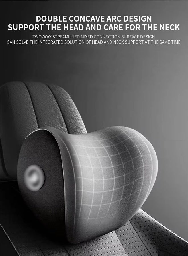 Car Seat Neck Pillow Ergonomics Durable Neck Pillow Car Neck Support Relieve Neck Pain Adjustable Comfortable Good Breathability Anti Static Technology Fabric Driving Headrest Pillow Car Seat Neck Pillows, for Long Sitting Sciatica Pain Relief Improve Posture Black - Image 5