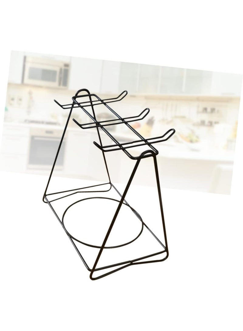 Stainless Steel Coffee Cup Holder Stand for 6 Cups, Saucers u0026 Spoon Sets – Stylish Tea Service Display Frame for Kitchen, Dining Room, Countertop Organization (Black) - Image 4