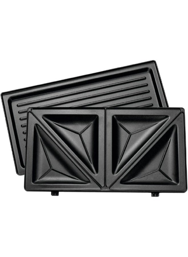 Silver Love Waffle & Sandwich Maker 750W with Non-Stick Grill Plates, Model ET-3102, Black - Image 3