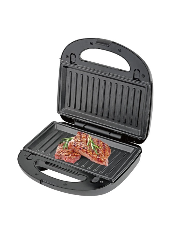 Silver Love Waffle & Sandwich Maker 750W with Non-Stick Grill Plates, Model ET-3102, Black - Image 2