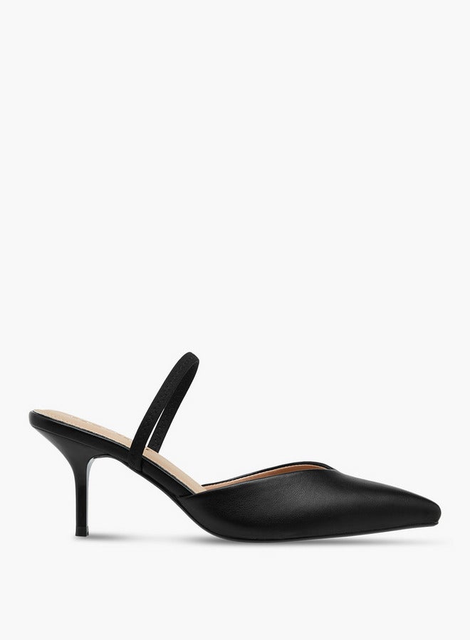 Paprika Pointed Toe Slip-On Shoes with Stiletto Heels - Image 3