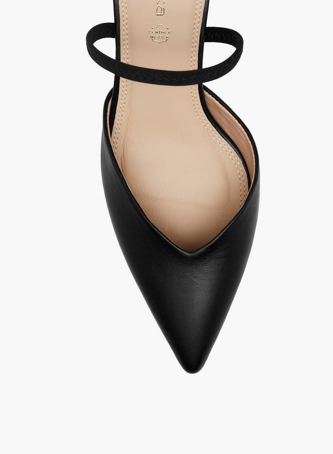 Paprika Pointed Toe Slip-On Shoes with Stiletto Heels - Image 4