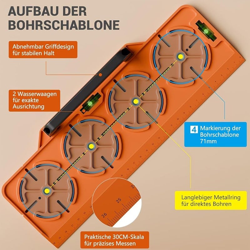 Outlet Box Cutting Drilling Template with Spirit Level for Electricians Homeowners Handymen - Image 5