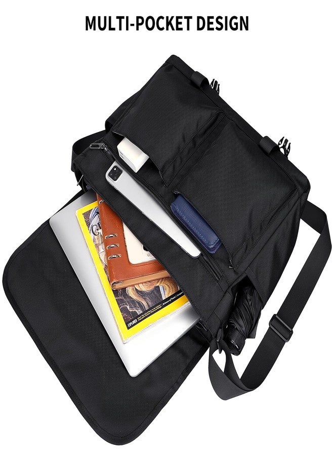 WITZMAN Messenger Bag for Men Crossbody Large Lightweight Satchel Bag Nylon Shoulder Bag with 15.6 inch Laptop（B701 Classic Black） - Image 4