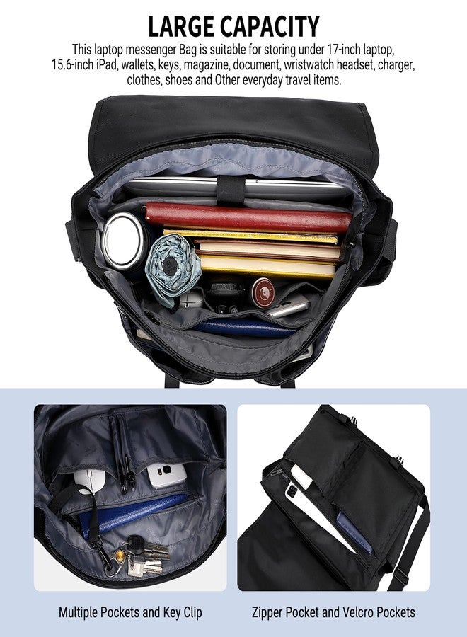 WITZMAN Messenger Bag for Men Crossbody Large Lightweight Satchel Bag Nylon Shoulder Bag with 15.6 inch Laptop（B701 Classic Black） - Image 3