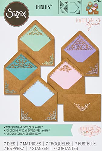 Sizzix Thinlits Die Set , Envelope Liners, A7, 7 Pack, One Size, Multicolor 7 Piece - Image 1