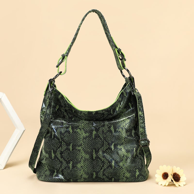 Westal New Color Genuine Leather Women'S Handbag Top Layer Cowhide Snake Shoulder Bag Evening Tote Bag - Image 1