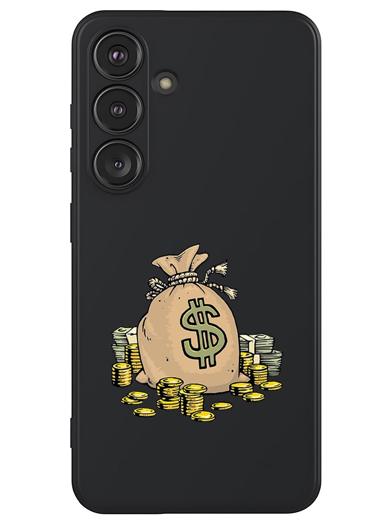 Theodor Protective Slim Fit Case Liquid Silicone Cover with Full Body Protection Anti-Scratch Shockproof Case For Samsung Galaxy S25 Plus (Black) - Dollar bag - Image 1