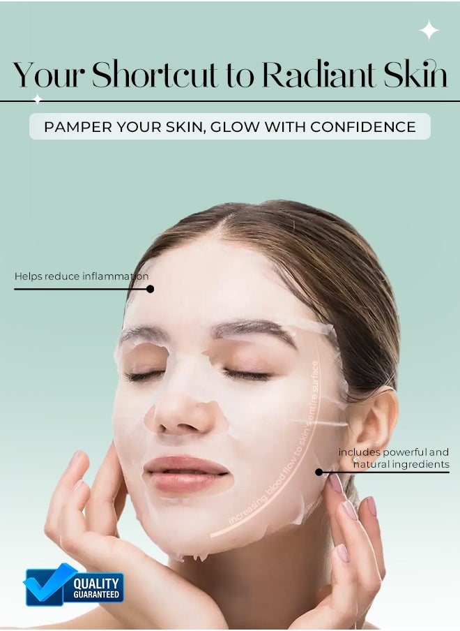Muna Belleza - Korean Facial Mask Sheet Pack of 5 - Hydrating and Moisturizing for Fresh Skin Care, Suitable for All Skin Types - Image 1