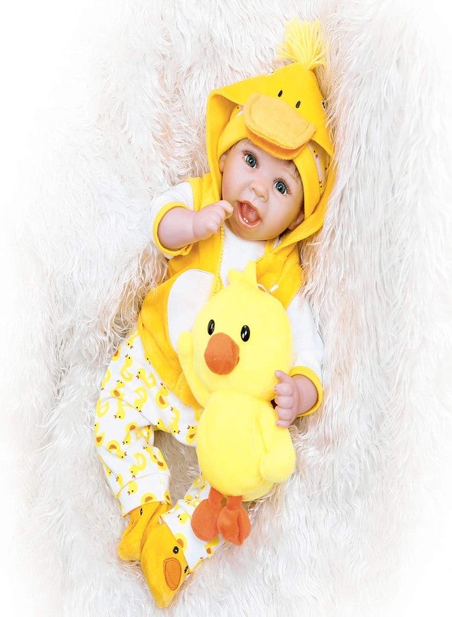 Pedolltree Reborn Baby Girl Dolls Clothes 18 inch Yellow Duck Outfits Accesories for 16-18 inch Reborns Doll Newborn Baby Girl Matching Clothing - Image 5
