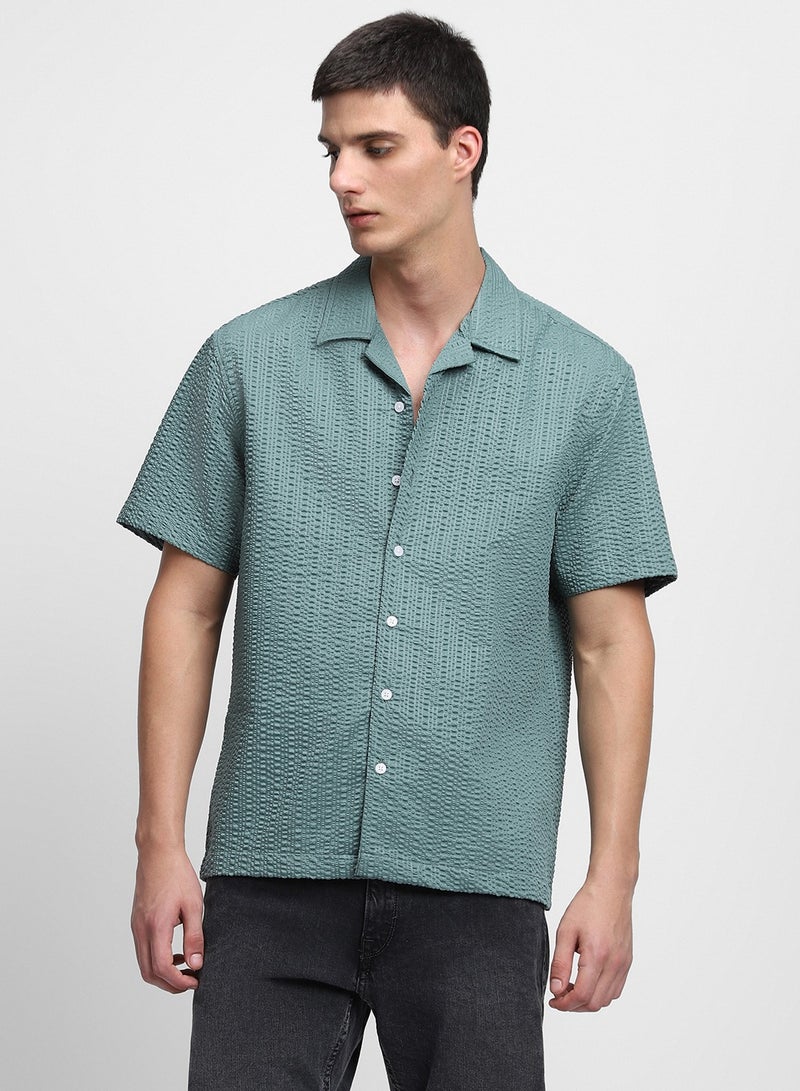 Dennis Lingo Sage Green Casual Shirt for Men, Regular Fit - Image 1