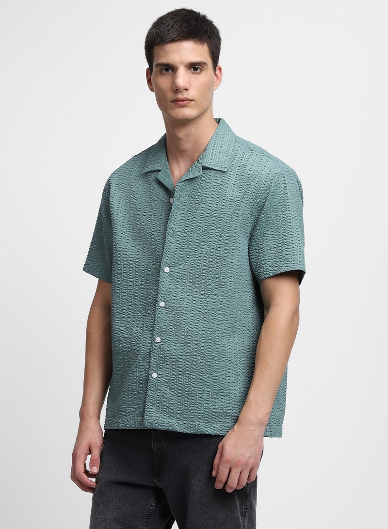 Dennis Lingo Sage Green Casual Shirt for Men, Regular Fit - Image 3