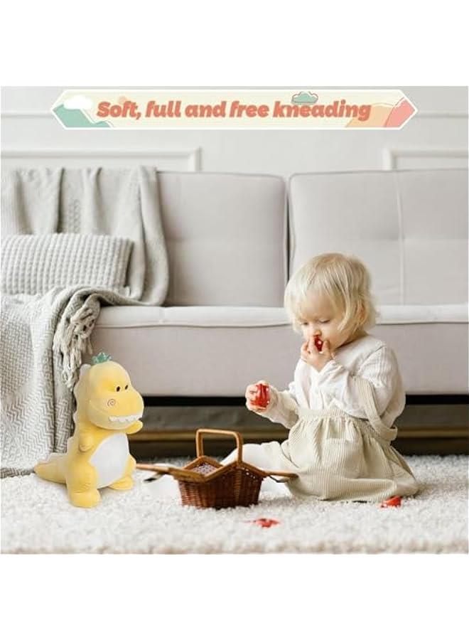 هوكور لعبة حيوانات محشوة على شكل ديناصور للاطفال، العاب ديناصور محشوة لطيفة من القطيفة الناعمة للاولاد والبنات والاطفال الصغار (اصفر، 30 سم) - Image 4