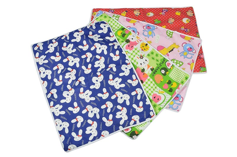 GOOD LUCK Goodluck Cotton, Plastic, Microfiber Sleeping Mat Waterproof Foam Cushioned - Set of 4 (Small (0 to 3 Months)) - Image 1
