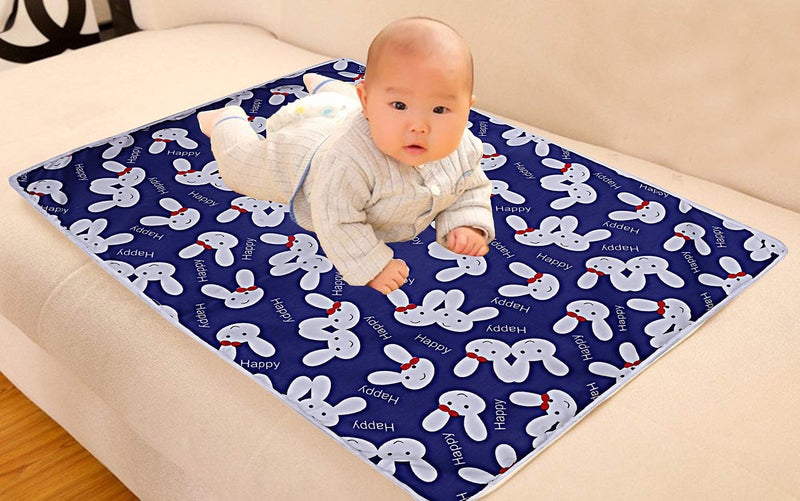 GOOD LUCK Goodluck Cotton, Plastic, Microfiber Sleeping Mat Waterproof Foam Cushioned - Set of 4 (Small (0 to 3 Months)) - Image 5