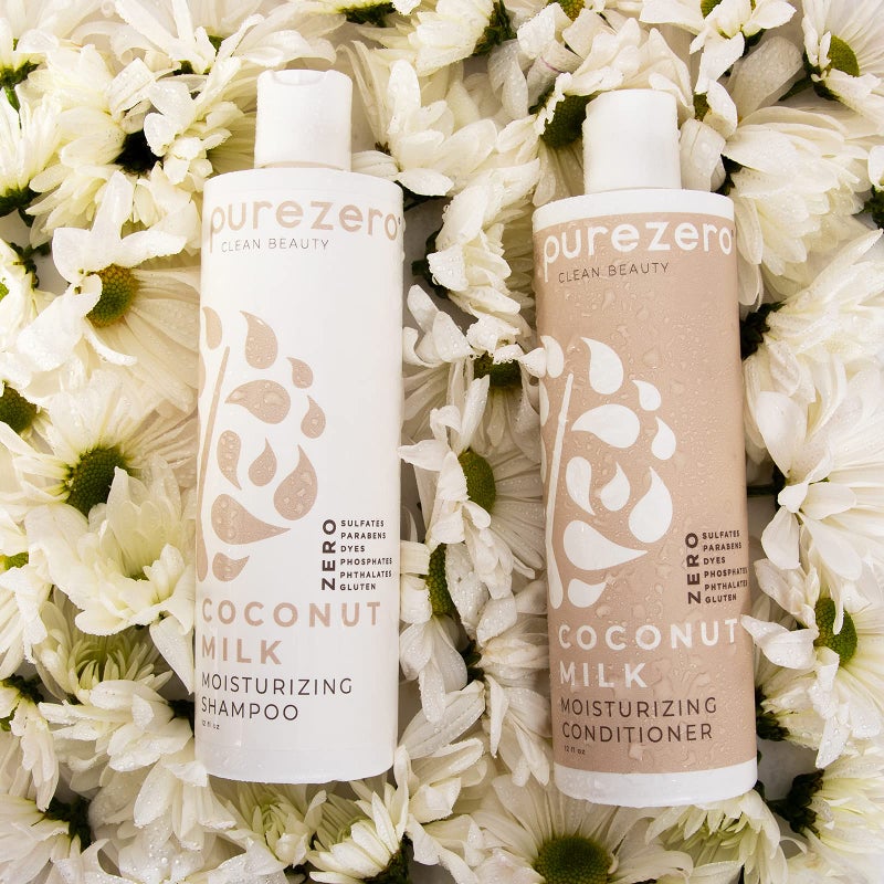 Purezero Coconut Milk Moisturizing Shampoo - 12 Fl Ounce - Intense Hydration & Increase Shine - Fight Dandruff & Frizz - Zero Sulfates, Parabens, Dyes - 100% Vegan & Cruelty Free - Image 3