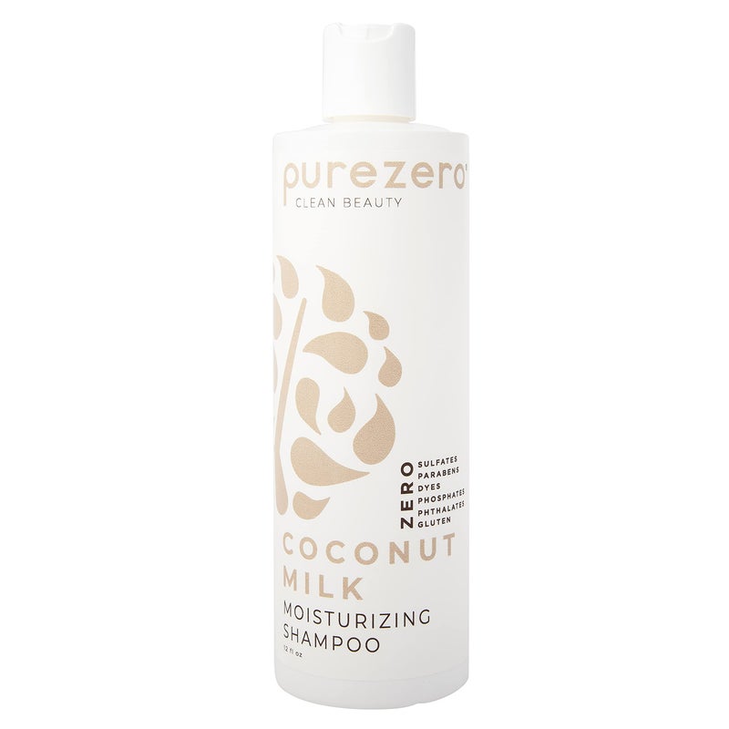 Purezero Coconut Milk Moisturizing Shampoo - 12 Fl Ounce - Intense Hydration & Increase Shine - Fight Dandruff & Frizz - Zero Sulfates, Parabens, Dyes - 100% Vegan & Cruelty Free - Image 1