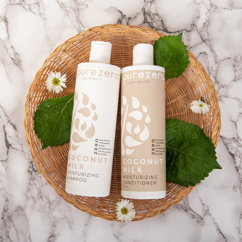 Purezero Coconut Milk Moisturizing Shampoo - 12 Fl Ounce - Intense Hydration & Increase Shine - Fight Dandruff & Frizz - Zero Sulfates, Parabens, Dyes - 100% Vegan & Cruelty Free - Image 4