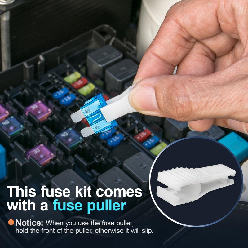 JOREST 168 Pcs Car Fuse Assorted Kit, 114 Mini Blade + 54 Standard+ 1Pullers - 11 Specifications Mixed Auto Fuse: 2Amp 3A 5A 7.5A 10A 15A 20A 25A 30A 35A 40A - Image 2