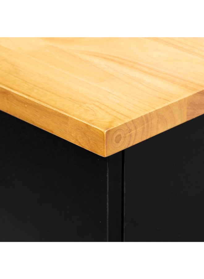 Five Simply Smart Wooden Kitchen Island on Wheels Black and Brown 89 x 60 x 108 cm 181804 - Image 5