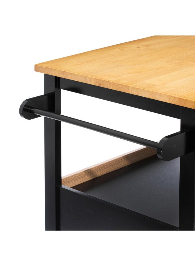 Five Simply Smart Wooden Kitchen Island on Wheels Black and Brown 89 x 60 x 108 cm 181804 - Image 4