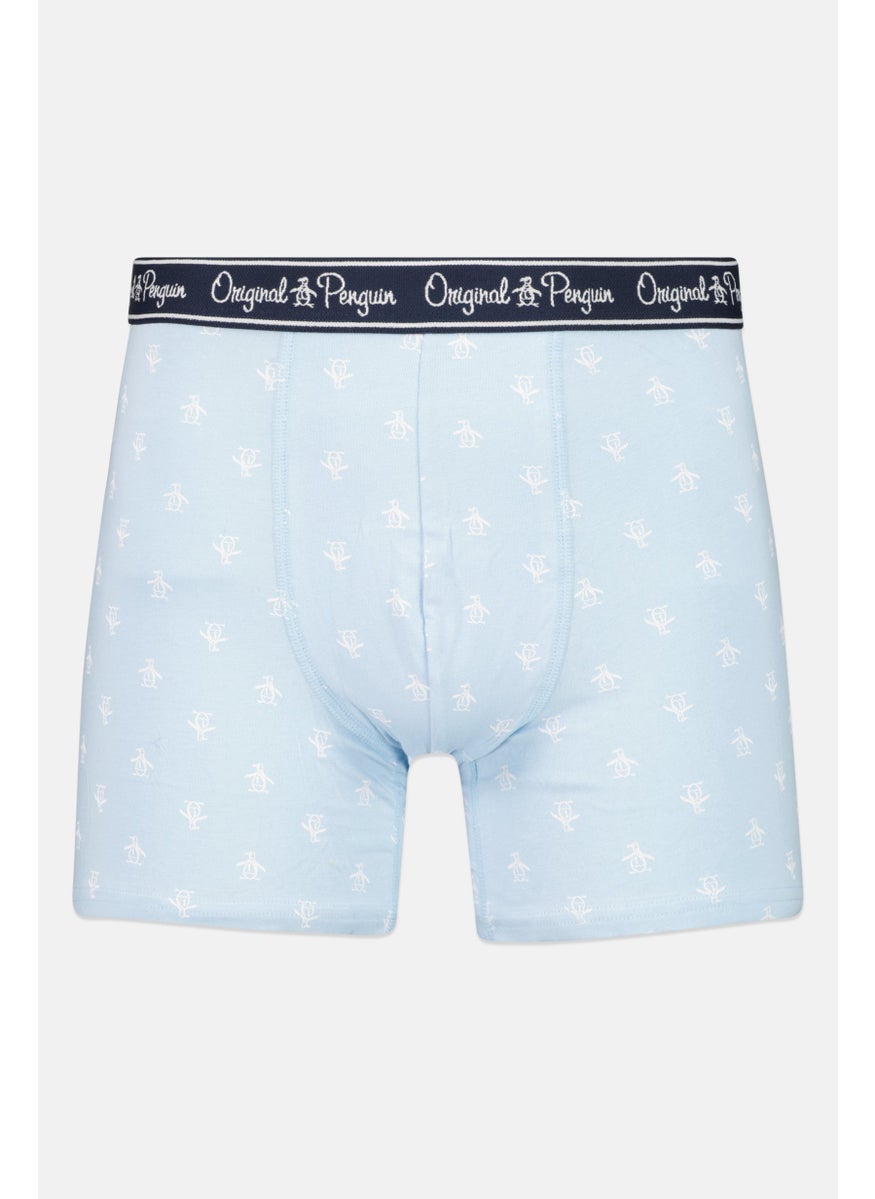 Original Penguin - Men 3 Pieces All Over Print Boxer Briefs, Navy/Yellow/Light Blue - Image 1