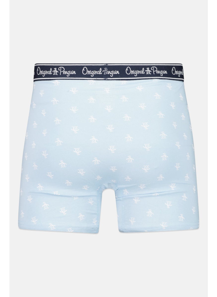 Original Penguin - Men 3 Pieces All Over Print Boxer Briefs, Navy/Yellow/Light Blue - Image 1