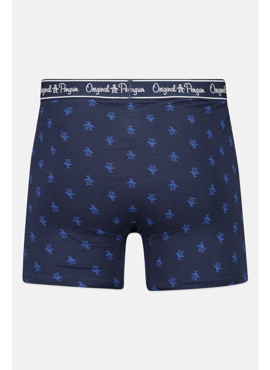 Original Penguin - Men 3 Pieces All Over Print Boxer Briefs, Navy/Yellow/Light Blue - Image 1